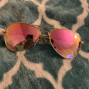 NEW Pink and Gold Mirrored Aviator Sunglasses